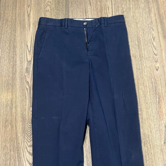 Hart Schaffner Marx Mens Dress Pants Straight Leg Flat Front Navy Size 34x32 - Picture 4 of 10